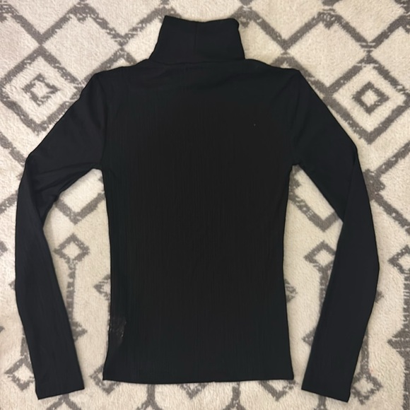 NWOT Fitted Sheer Turtleneck Top Sz XS - Black - Picture 5 of 5